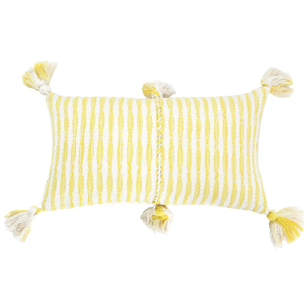 Antigua Lumbar Pillow - Faded Yellow Striped