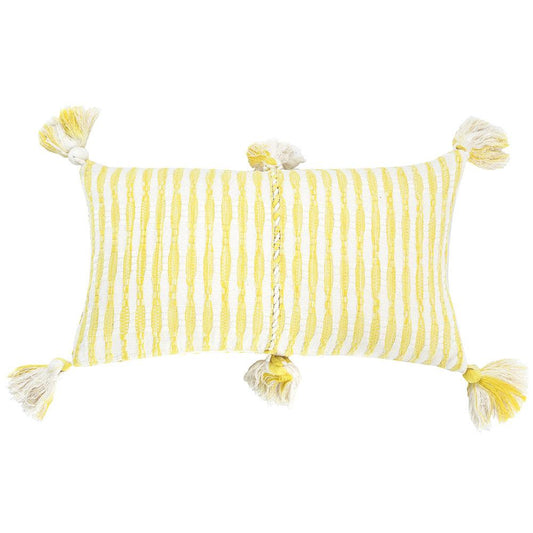 Antigua Lumbar Pillow - Faded Yellow Striped