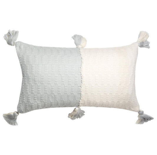 Antigua Lumbar Pillow - Natural White + Gray