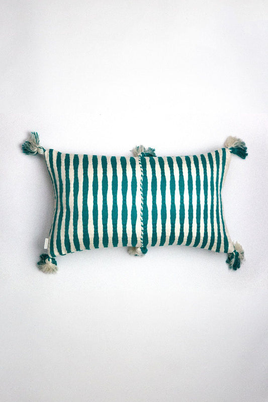 Antigua Lumbar Pillow - Jade Striped