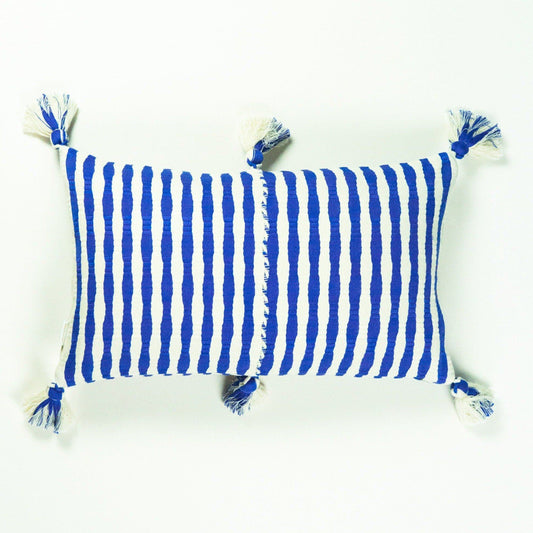 Antigua Lumbar Pillow - Blue Stripe