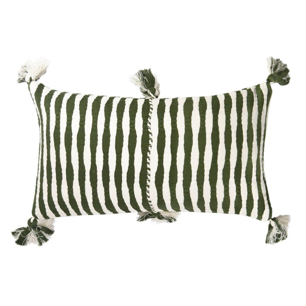 Antigua Lumbar Pillow - Olive Striped