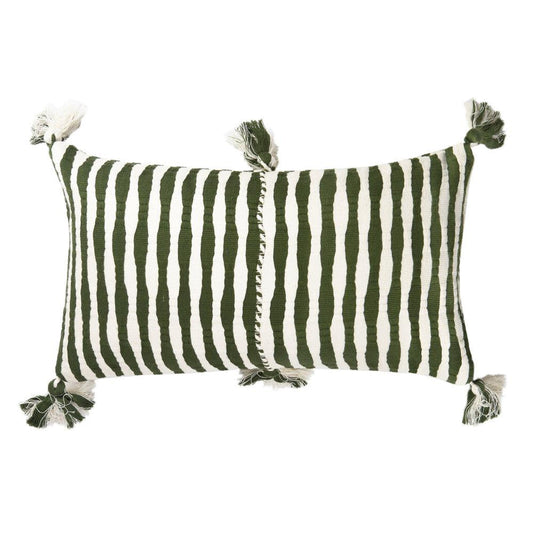 Antigua Lumbar Pillow - Olive Striped