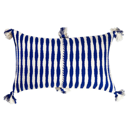 Antigua Lumbar Pillow - Royal Blue Striped