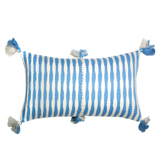 Antigua Lumbar Pillow - Sky Blue Striped