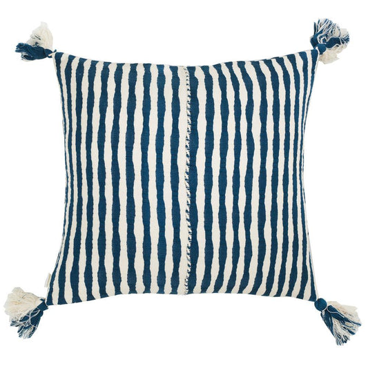 Antigua Throw Pillow - Dark Teal Striped