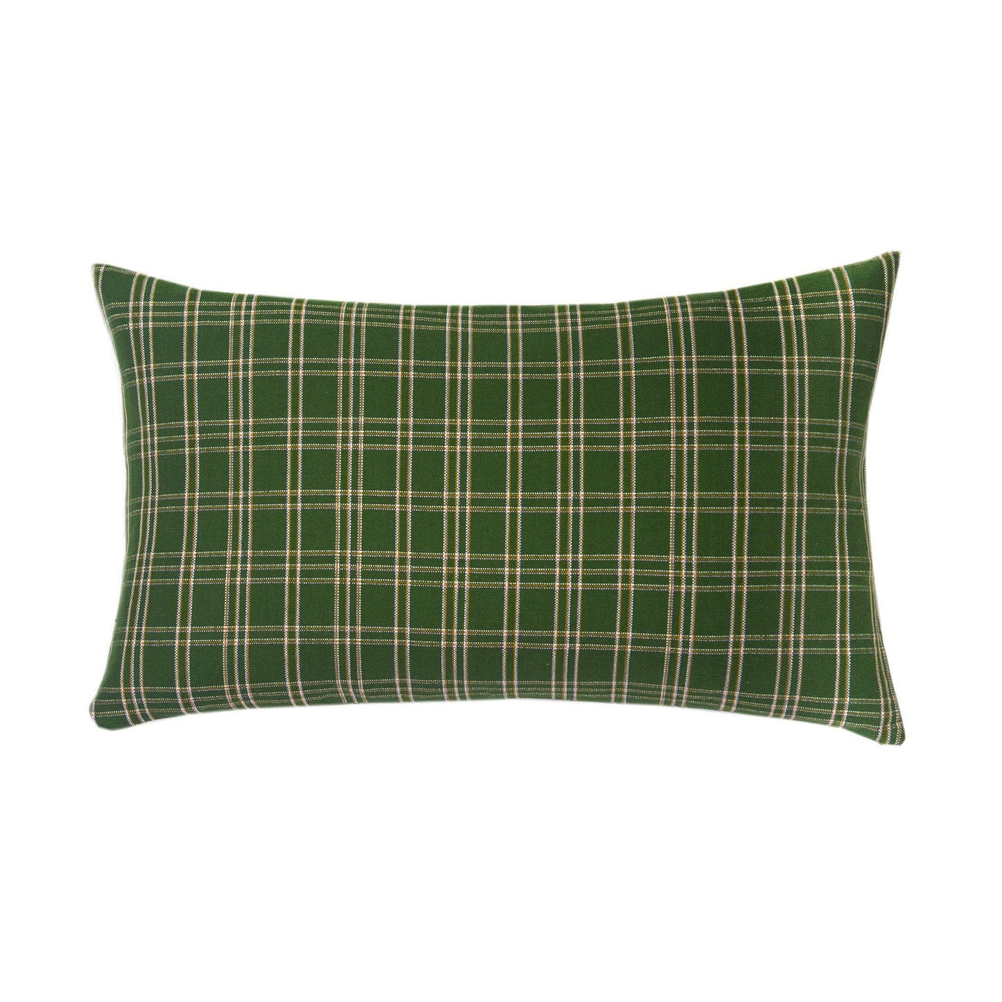 Chiapas Plaid Lumbar Pillow - Forest Green