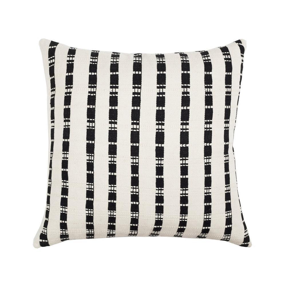 Santiago Grid Throw Pillow - Black + White