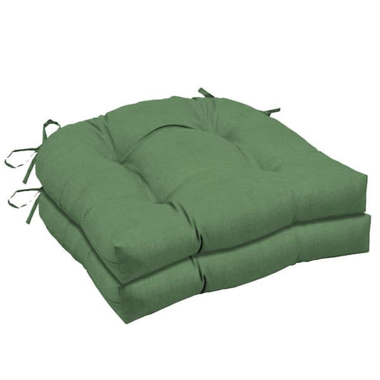 Wicker Seat Cushions Moss Green Leala Outdoor Seating 2-Pack Water Repellent