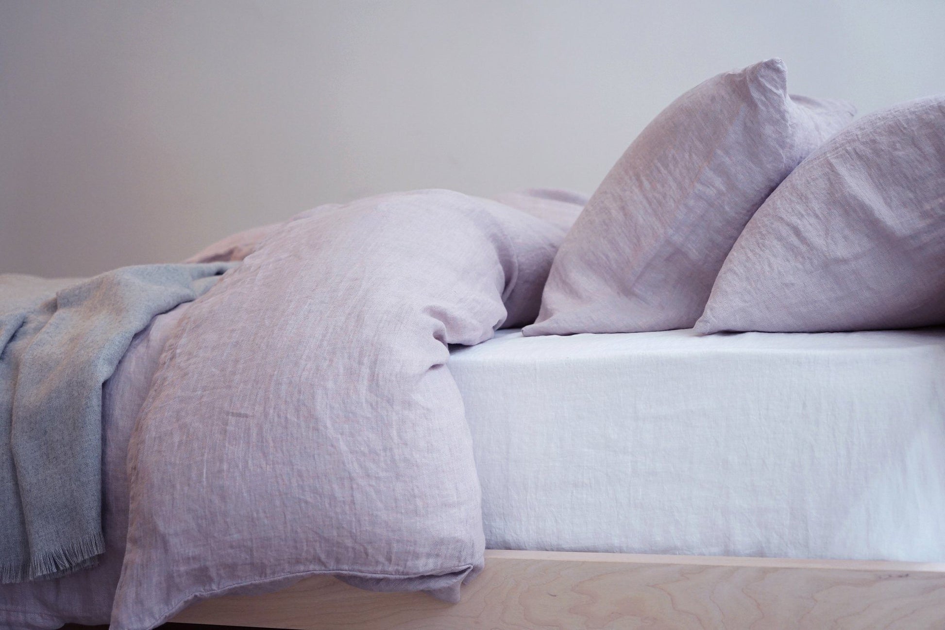 Area Home Camille Linen Duvet Cover - Lilac Bedding and Bath Area Home Twin