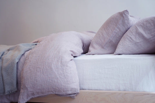 Area Home Camille Linen Duvet Cover - Lilac Bedding and Bath Area Home Twin