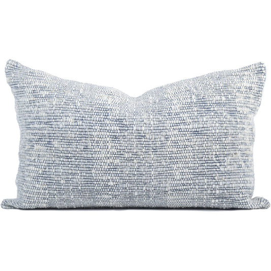 Azulina Home Blue Chunky Wool Lumbar Pillow Pillows Azulina Home