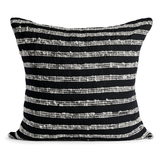 Azulina Home Cartagena Pillow - Black with Ivory Stripes Pillows Azulina Home