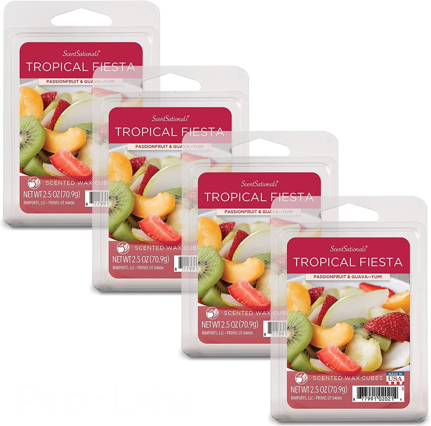 Scentsationals Scented Wax Fragrance Melts - Iced Lemon Sugar Cookies - Wax Cubes Pack, Home Warmer Tart, Electric Wickless Candle Bar Air Freshener, Spa Aroma Decor Gift - 2.5 Oz (4-Pack) Home & Garden > Decor > Home Fragrances > Wax Tarts Rimports, LLC Tropical Fiesta