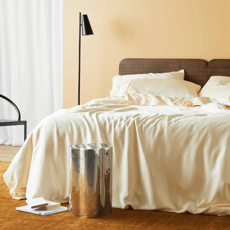 Bamboo Sateen Duvet Cover Duvet Covers Ettitude Butter Full / Queen