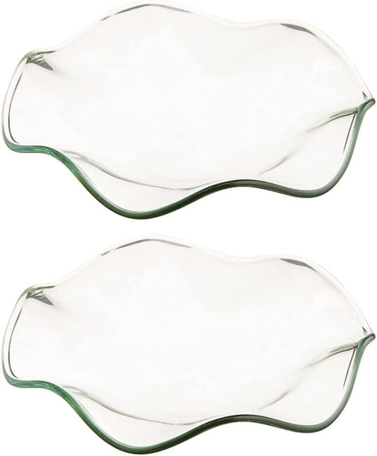 Yardwe Electric Lamps Oil Dish 2Pcs Replacement Oil Warmer Dish Glass Wax Warmer Plate Clear Wax Melt Warmer Tray for Essential Oil 12X12Cm Tart Warmers Dish Home & Garden > Decor > Home Fragrances > Wax Tarts Yardwe 8.5x8.5cm