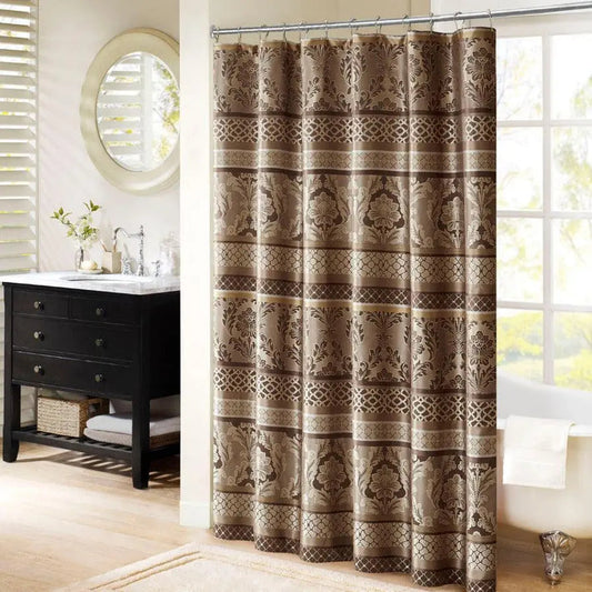 Bellagio Jacquard Shower Curtain Brown