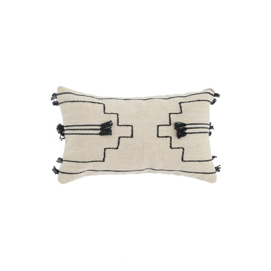 Black Drift Wool Throw Pillow Cover