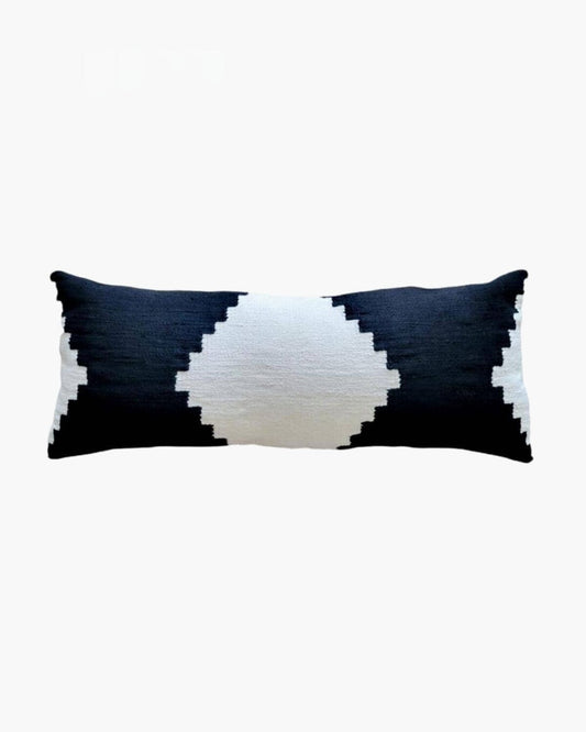 Black Sakkara Long Lumbar Pillow
