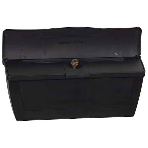 Wall Mount Mailbox Locking Internal Lid Weatherproof, Black