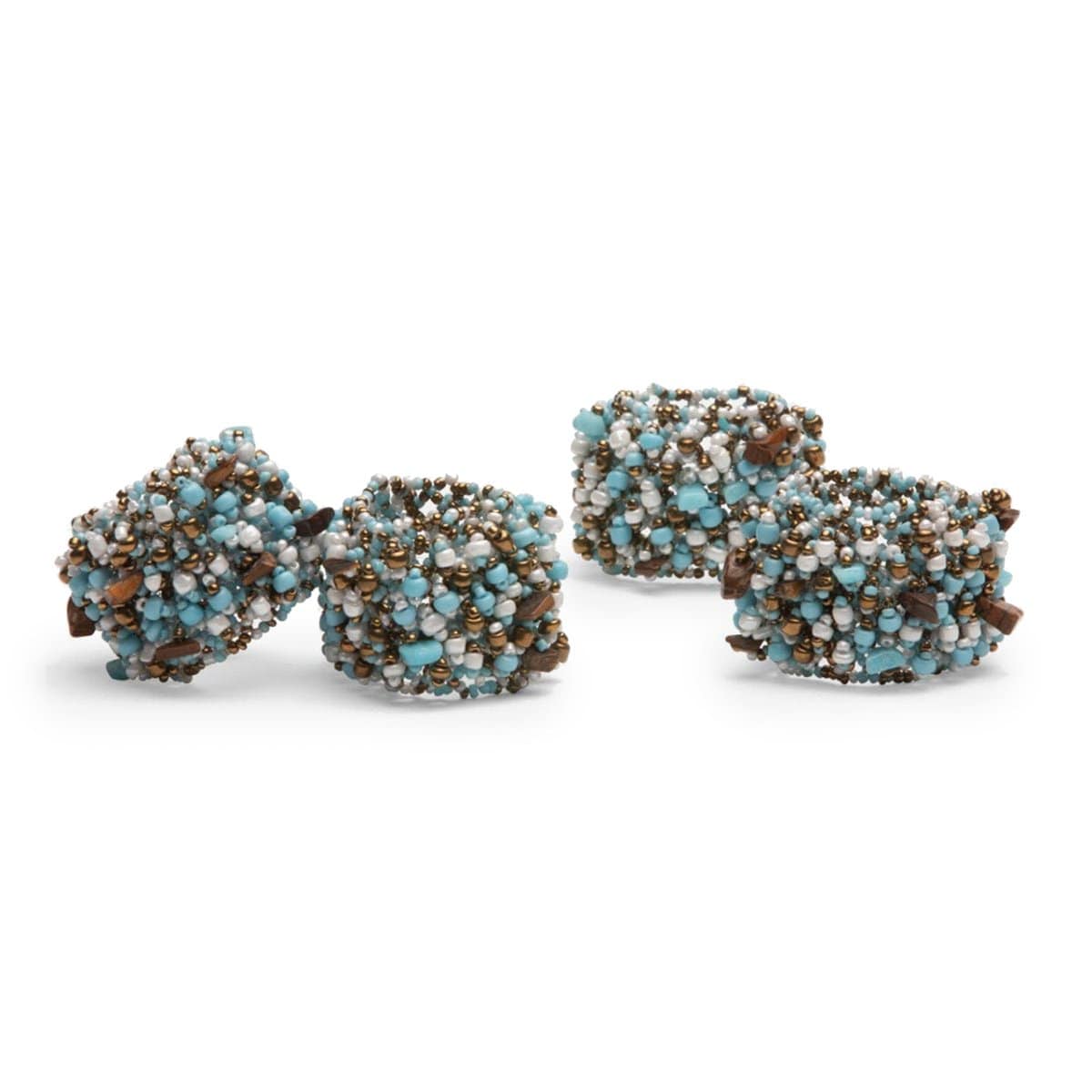 Blue Pheasant Fianna Napkin Rings (Set of 4) Pillow & Decor blue-pheasant-TACFIANN-TUR-NPK