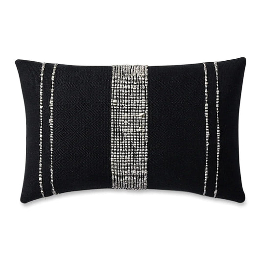 Bogota Lumbar Pillow Lumbar Pillows Azulina Home Black / Ivory Stripes Cover Only Small