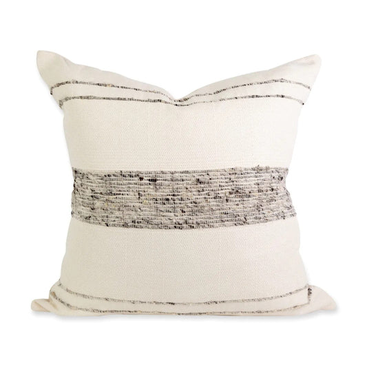 Bogota Throw Pillow Throw Pillows Azulina Home Ivory / Gray Stripes 20" x 20" Cover Only