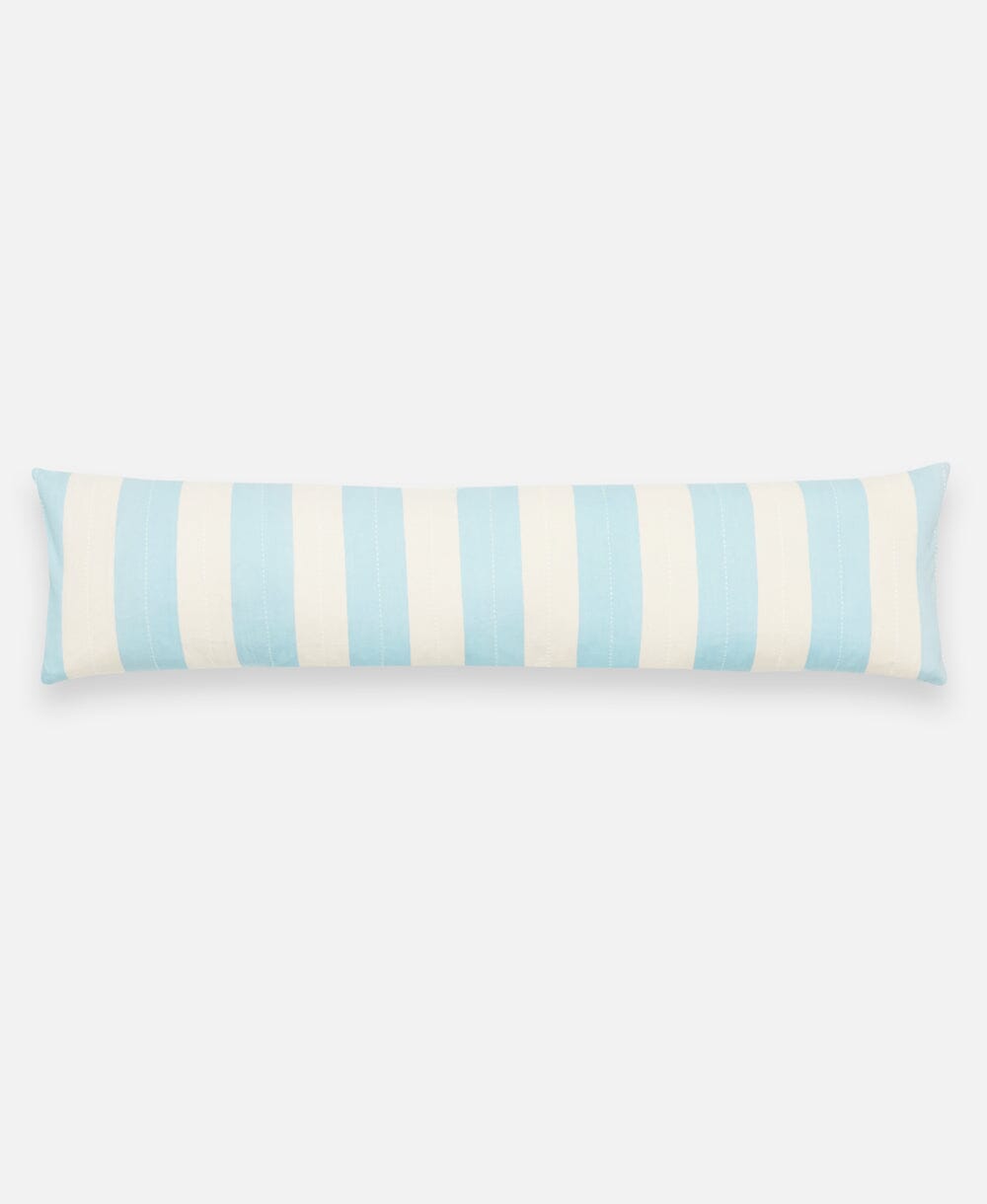 Cabana Stripe XL Lumbar Pillow Lumbar Pillows Anchal Cloud Blue
