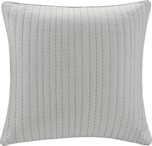 Camila Cotton Quilted Euro Sham Gray