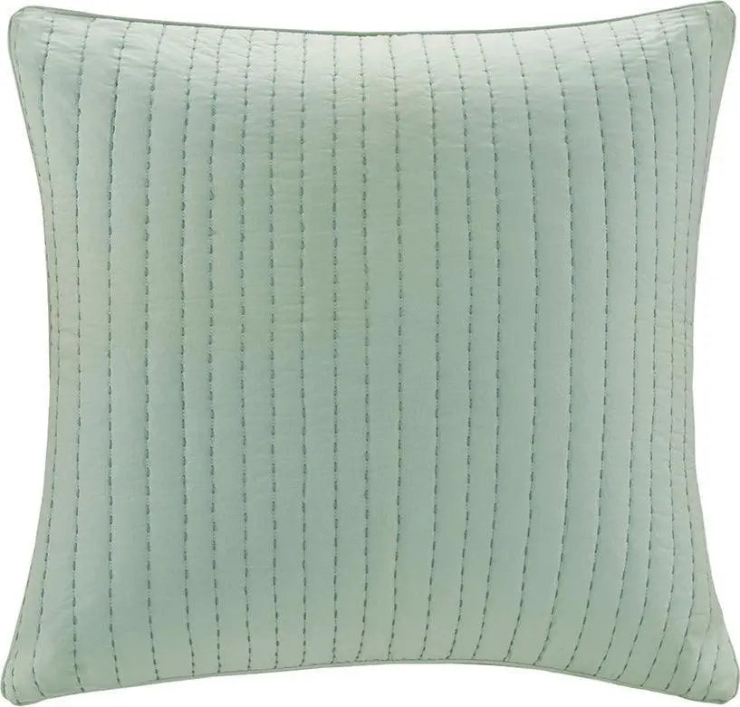 Camila Cotton Quilted Euro Sham Seafoam
