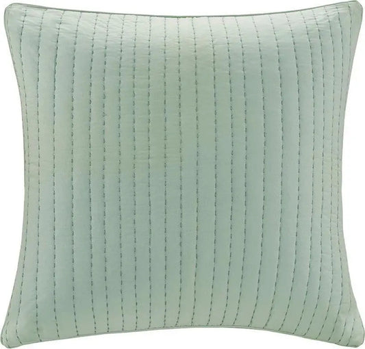 Camila Cotton Quilted Euro Sham Seafoam