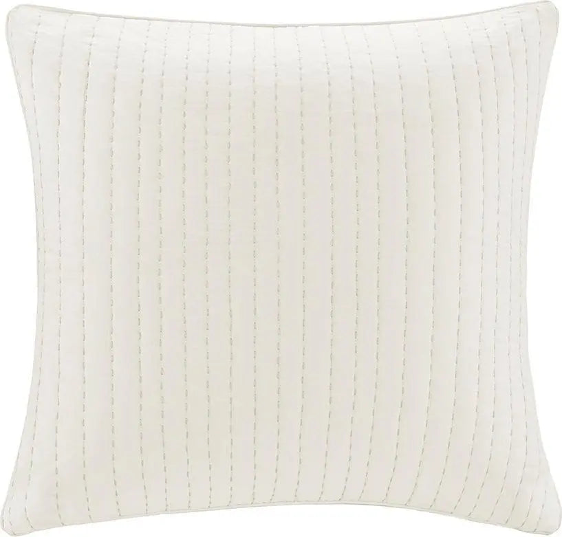 Camila Cotton Quilted Euro Sham White