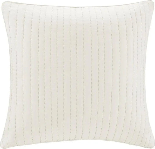 Camila Cotton Quilted Euro Sham White