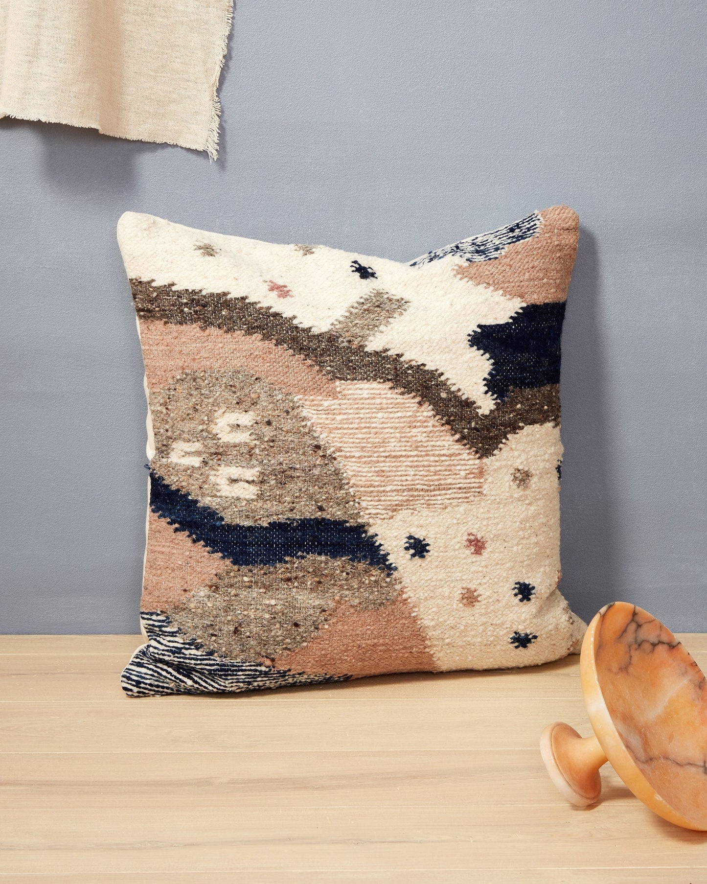 Cartographer Wool Throw Pillow Throw Pillows Minna Light