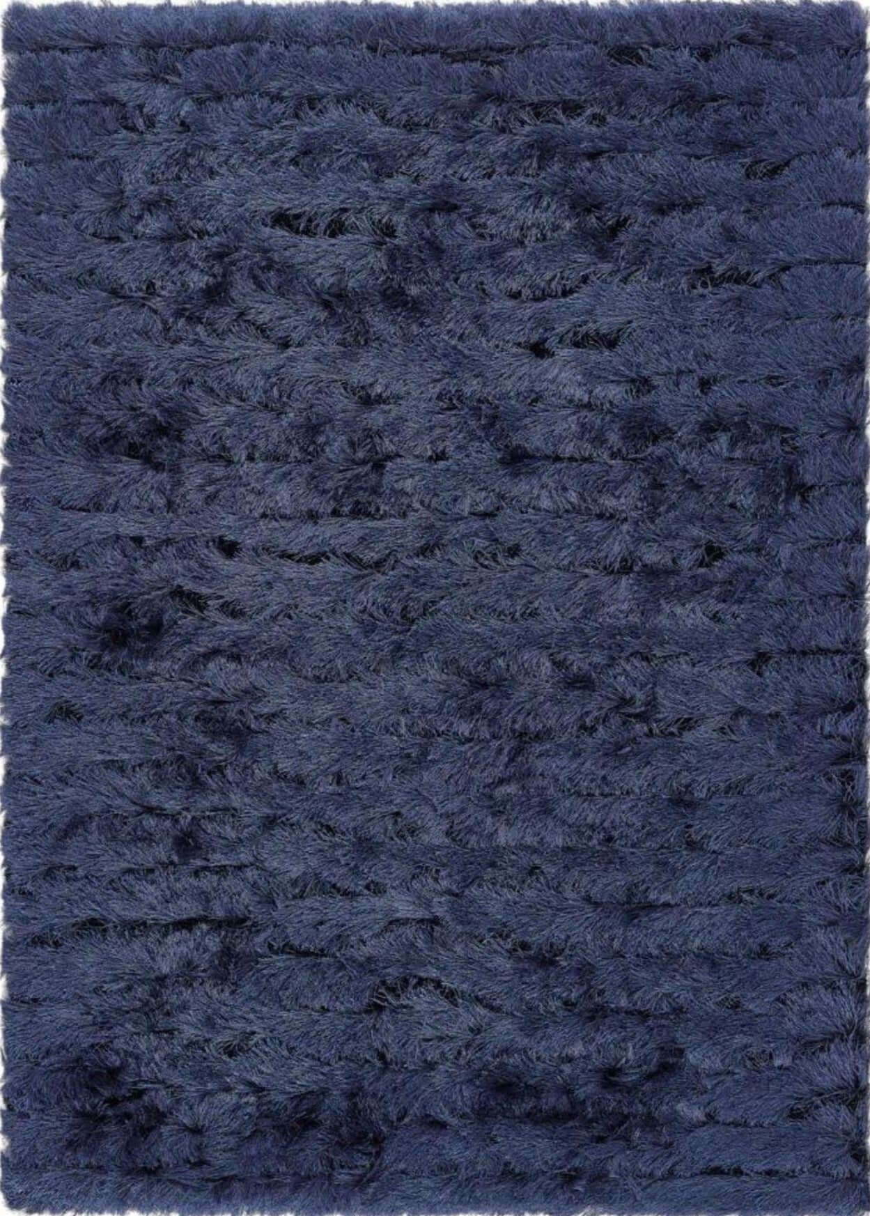 Carved Glamour Navy Shaggy Rug