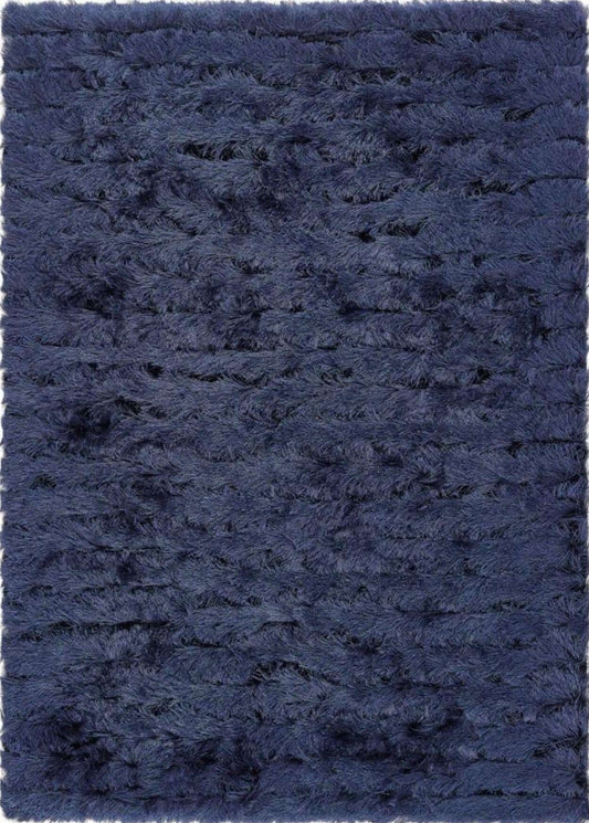 Carved Glamour Navy Shaggy Rug