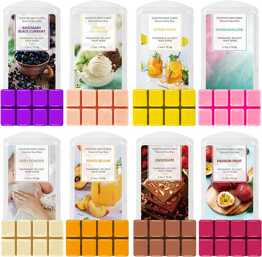 SCENTORINI Scented Wax Melts, Wax Cubes, Scented Soy Wax Melts, 8X2.5 Oz, Pumpkin, Apple & Cinnamon, Winter Cedarwood, Mint & White Jasmine, Coconut & Vanilla, Black Pomegranate, Mediterranean Fig Home & Garden > Decor > Home Fragrances > Wax Tarts SCENTORINI Chocolate,lemon Soda,marshmallow,baby Powder,rosemary&black Currant,passion Fruit,peach Bellini,vanilla&ice Cream