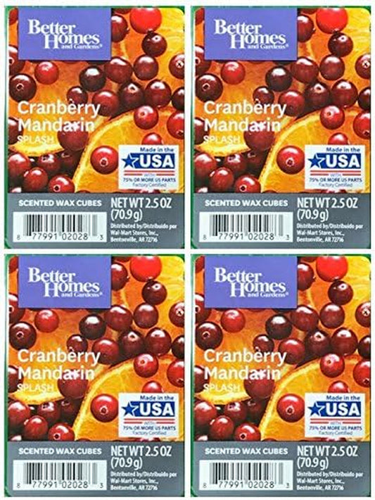 Better Homes and Gardens Cranberry Mandarin Splash Scented Wax Cubes - 4-Pack