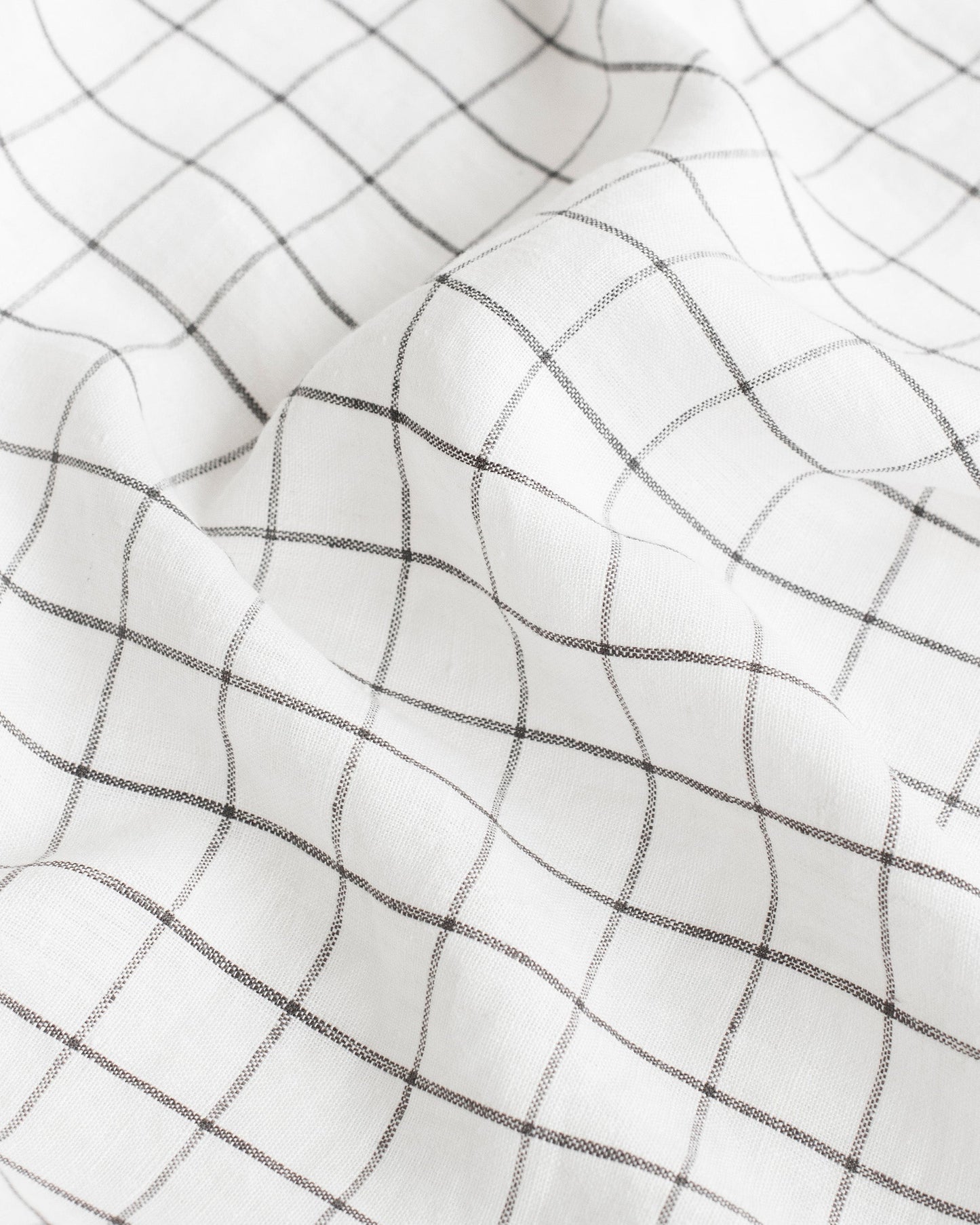 Charcoal grid linen duvet cover