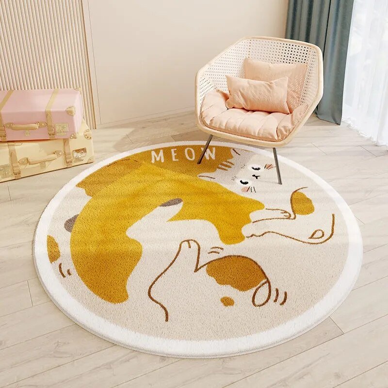 Children's Round Cartoon Bedroom Rug - The House Of BLOC