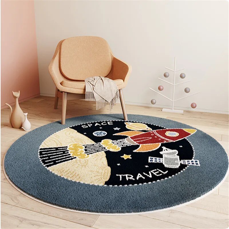Children's Round Cartoon Bedroom Rug - The House Of BLOC