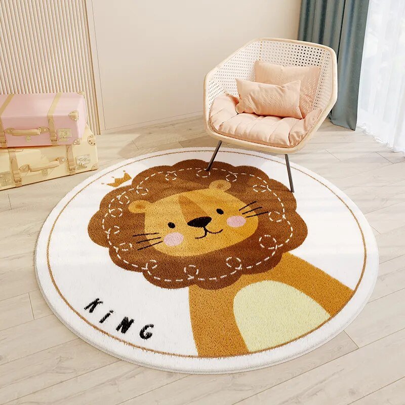 Children's Round Cartoon Bedroom Rug - The House Of BLOC