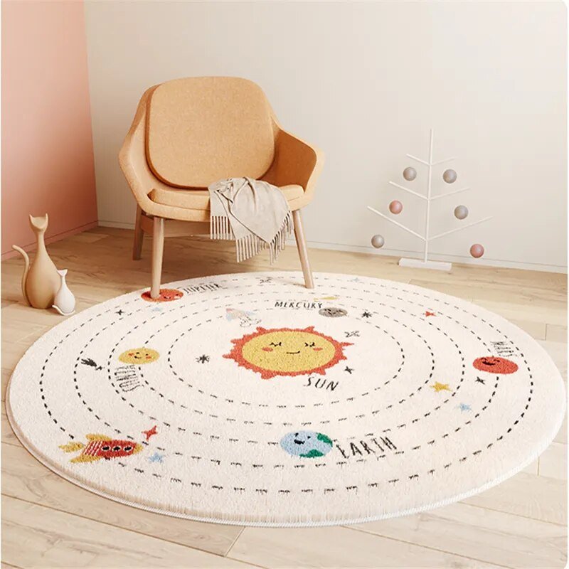 Children's Round Cartoon Bedroom Rug - The House Of BLOC