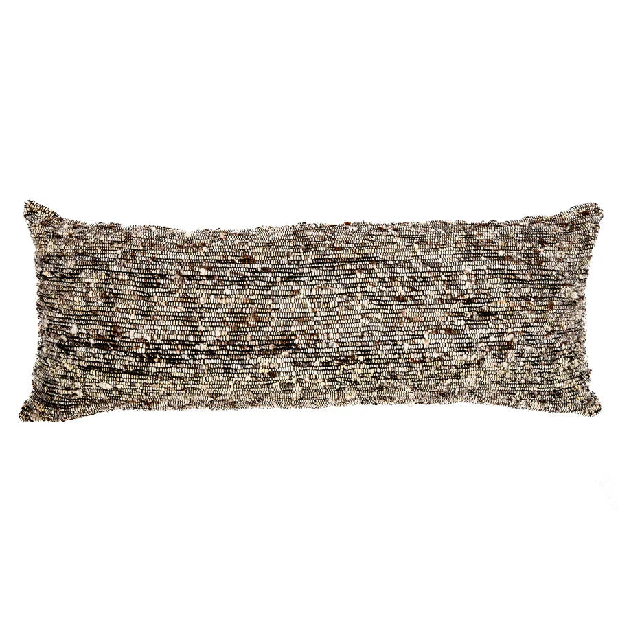 Chunky Wool XL Lumbar Pillow Lumbar Pillows Azulina Home Black 14" x 36"