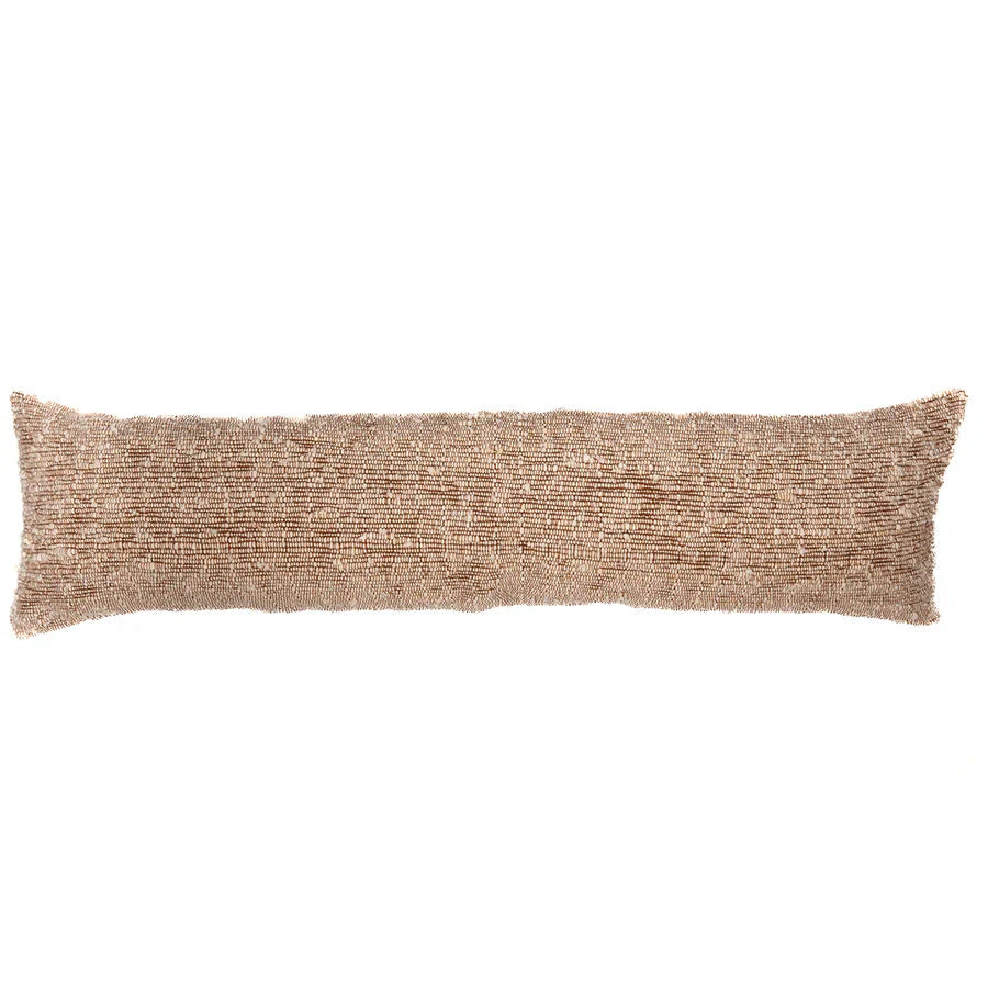 Chunky Wool XL Lumbar Pillow Lumbar Pillows Azulina Home Chestnut Brown 12" x 48"