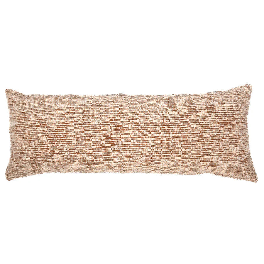 Chunky Wool XL Lumbar Pillow Lumbar Pillows Azulina Home Chestnut Brown 14" x 36"