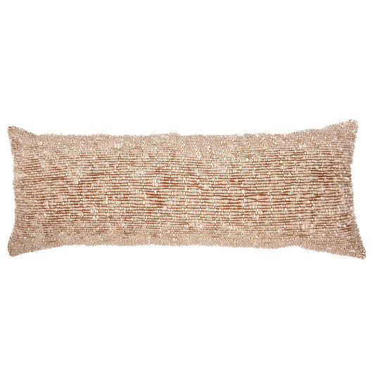 Chunky Wool XL Lumbar Pillow Lumbar Pillows Azulina Home Chestnut Brown 14" x 36"