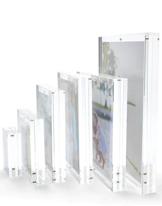 Clear Thick Block Double Sided Frame for 4 x 6 Photos