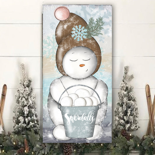 Snowballs Snowman Winter Sign