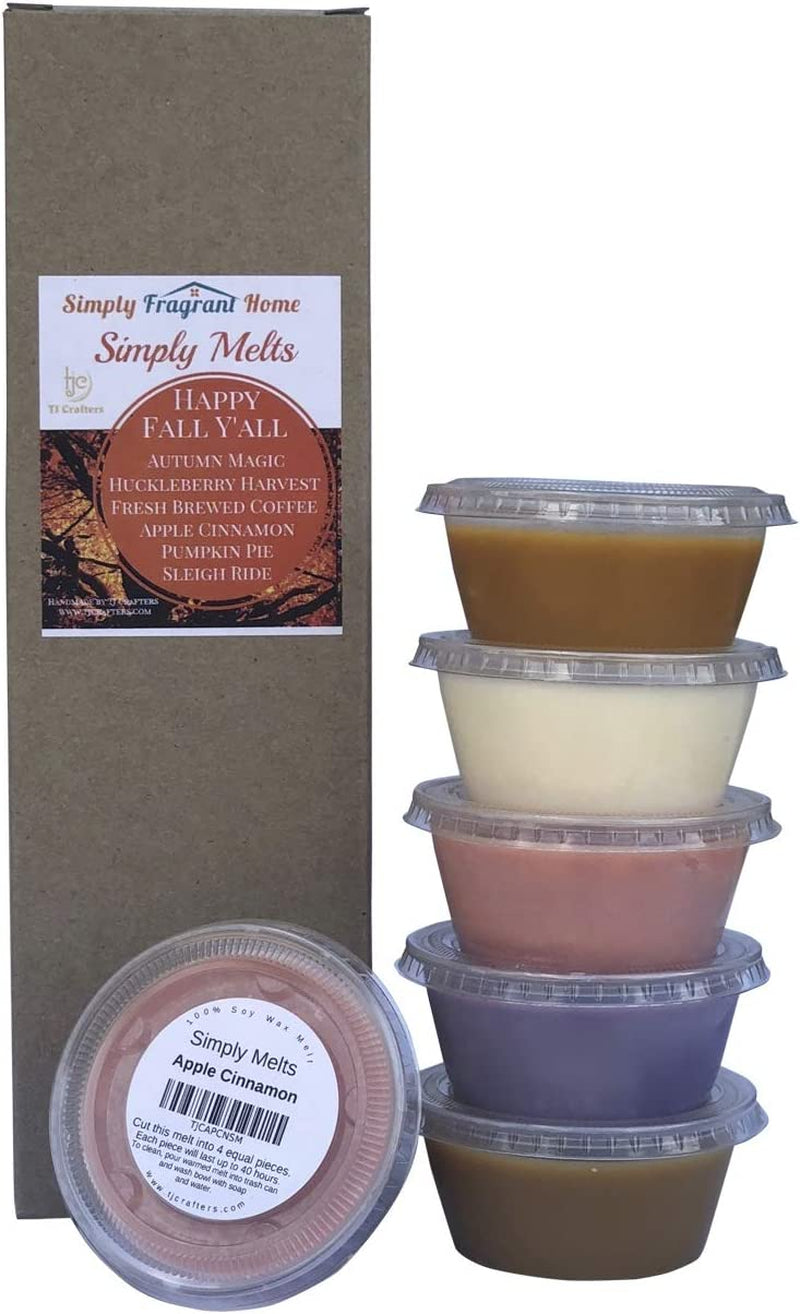 Scented Wax Melts Variety Pack - Hand Poured Natural Soy Candle Wax Melts for Warmers, 6 Resealable Cups (2.2 Ounces Each, 13.2 Ounces Total), up to 40 Hours of Scent Throw per Quarter Cup (Relaxing) Home & Garden > Decor > Home Fragrances > Wax Tarts Simply Fragrant Home Happy Fall Y'all